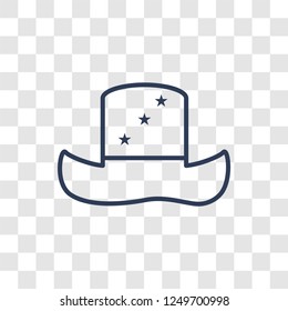 Uncle Sam hat icon. Trendy linear Uncle Sam hat logo concept on transparent background from Political collection