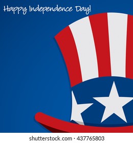 Uncle Sam hat Independence Day card in vector format.