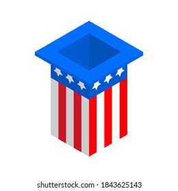 Uncle sam hat isolated. symbol of USA Independence Day 4th July
