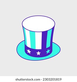 Uncle Sam hat isometric vector icon illustration