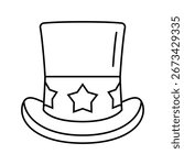 uncle sam hat line icon vector. uncle sam hat sign. isolated contour symbol black illustration