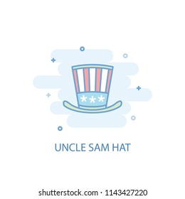 Uncle Sam hat line trendy icon. Simple line, colored illustration. Uncle Sam hat symbol flat design from USA set. Can be used for UI/UX