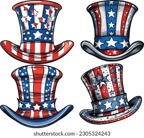 Uncle Sam hat vector design, Uncle Sam hat illustration, 
