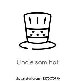 uncle sam hat vector line icon. Simple element illustration. uncle sam hat outline icon from political concept. Can be used for web and mobile