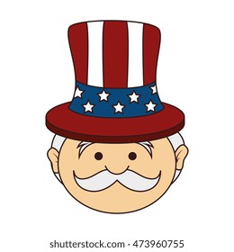 uncle sam icon of america usa man cartoon vector illustration