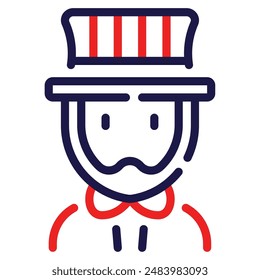 Uncle Sam icon for web, app, infographic, etc