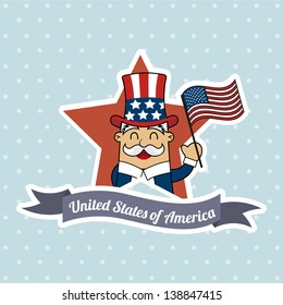 uncle sam illustration over blue background. vector uncle sam illustration over blue background. vector