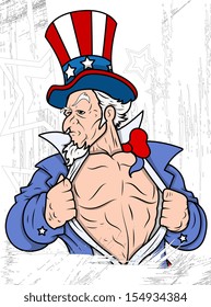 Uncle Sam Portrait - 4th of July Vector theme Design