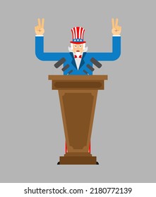 Uncle Sam president isolated. elections illustration. Need your voice. 