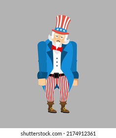 Uncle Sam sad emoji. sorrowful Uncle Sam dull.