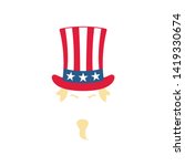 Uncle Sam in a striped hat. Patriotic American hero. Independence day of USA. Vector illustration.