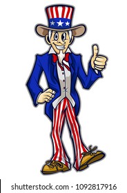 Uncle Sam Thumb Up Vector Object