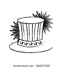 uncle sam top hat with flag united states usa fireworks