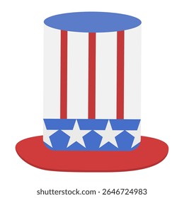 Tio Sam Top Hat Ilustração Vetor Patriótica 