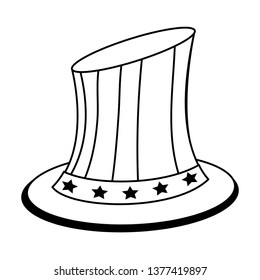 Uncle sam united states hat patriotic isolated in black and white
