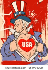 Uncle Sam - USA Love - Vector Portrait