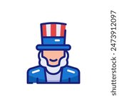 Uncle Sam Vector Icon Illustration