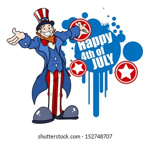 Uncle sam wishes Happy 4th of July