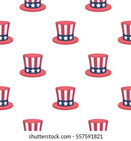 Uncle Sam's hat icon in cartoon style isolated on white background. Patriot day pattern stock vector illustration.