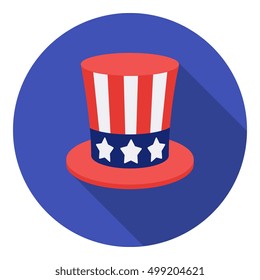 Uncle Sam's hat icon in flat style isolated on white background. Patriot day symbol stock vector illustration.