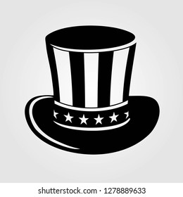Uncle Sam's hat icon isolated on white background. Vector illustration.