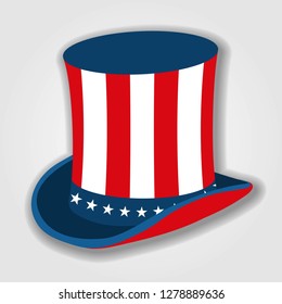 Uncle Sam's hat icon isolated on white background. Vector illustration.