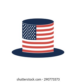 Uncle Sam's hat vector.  Happy Independence Day. Set of American banners for 4th of July theme. 
