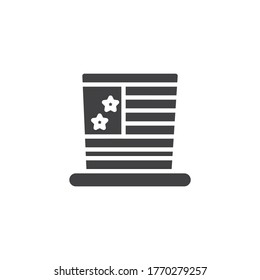 Uncle Sam's Hat vector icon. filled flat sign for mobile concept and web design. American independence day hat glyph icon. Symbol, logo illustration. Vector graphics