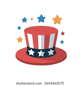Uncle Sam's Patriotic Top Hat with Stars for Independence Day