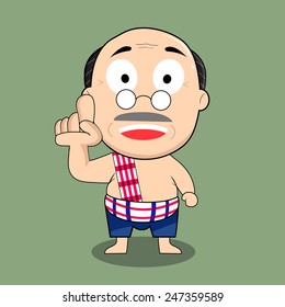 Uncle shows right forefinger
