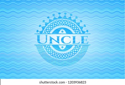 Uncle sky blue water badge background.