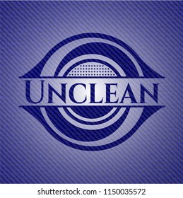 Unclean emblem with jean texture