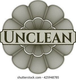 Inlimpio dentro de una rosette de estilo de dinero