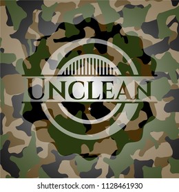 Unclean on camouflage texture