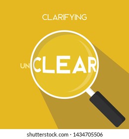 Unclear Clear Clarifying Concept Zoom Looking With Magnifying Glass  Simple Clean Flat Long Shadow Icon Illustration
For Web Design, Element, Print And Presentation 