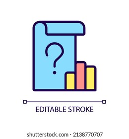 Unclear Data RGB Color Icon. Business Infographic Issues. Document And Information Resource. Isolated Vector Illustration. Simple Filled Line Drawing. Editable Stroke. Arial Font Used