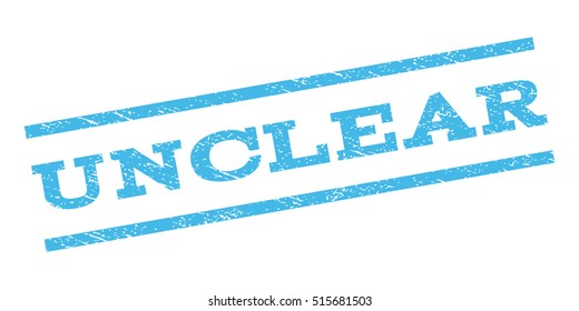 Unclear watermark stamp. Text caption between parallel lines with grunge design style. Rubber seal stamp with unclean texture. Vector light blue color ink imprint on a white background.