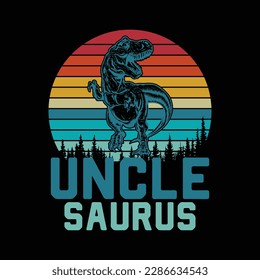 Unclesaurus T Rex Dinosaur Uncle Saurus Family Matching svg