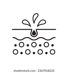 Unclog the Skin Face of Dirty Blackhead and Dust Outline Icon. Facial Skin Care Line Pictogram. Cleansing Clogged Deep Pore Linear Icon. Isolated Vector Illustration.