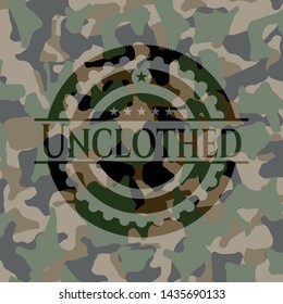 Unclothed on camouflaged texture. Vector Illustration. Detailed.