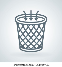 Unclutter, Trash Bin Line Icon