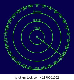 Uncluttered radar screen vector illustration