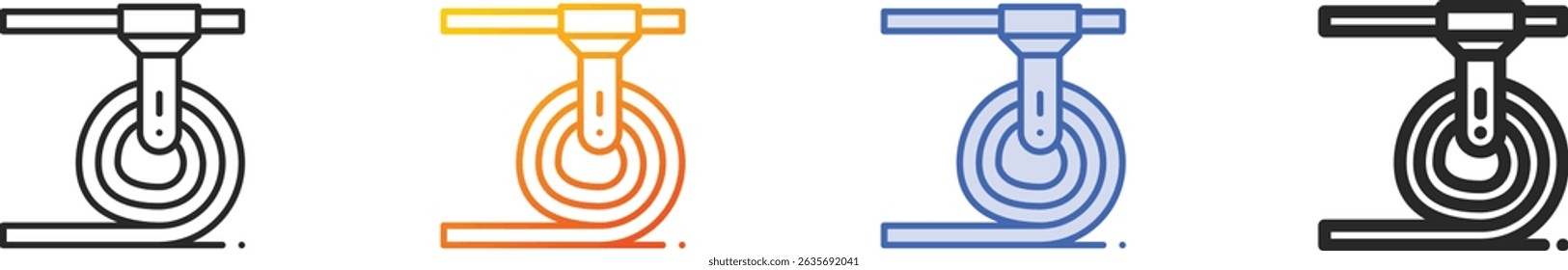 uncoiler icon.Thin Linear, Gradient, Blue Stroke and bold Style Design Isolated On White Background