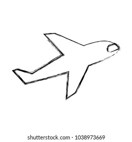  uncolored airplane  vector illustration