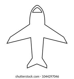 uncolored airplane  vector illustration