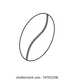 uncolored  coffee grain over white background vector illustration