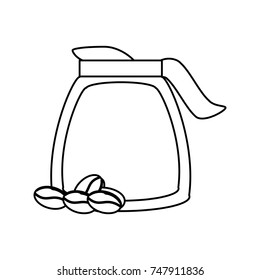 uncolored  coffee jar over white background  vector illustration