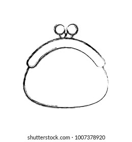 uncolored coin purse  vector illustration