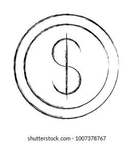 uncolored coin  vector illustration