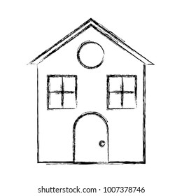 uncolored house  vector illustration